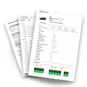 Wizualizacja raportów VIN dla różnych marek aut.